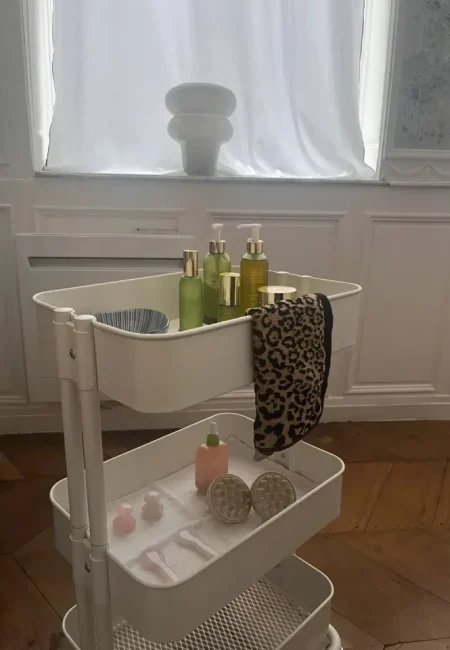 présentoir des produits lors des soins